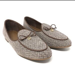 🥿 Nautica Tweed Loafers Brown Cream Bow Comfort Size 7